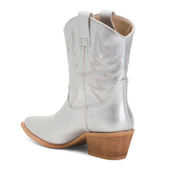 NWT Mi.iM Women's Claire Embroidered Mid Calf Metallic Western Cowboy Boots - Picture 4 of 7